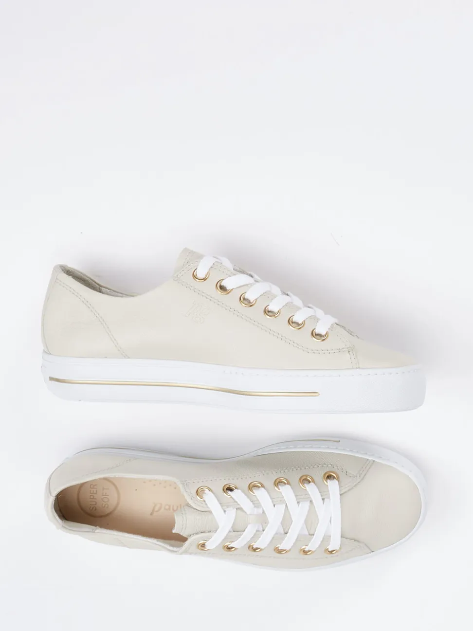 Paul Green – Sneaker aus Kalbleder in Beige
