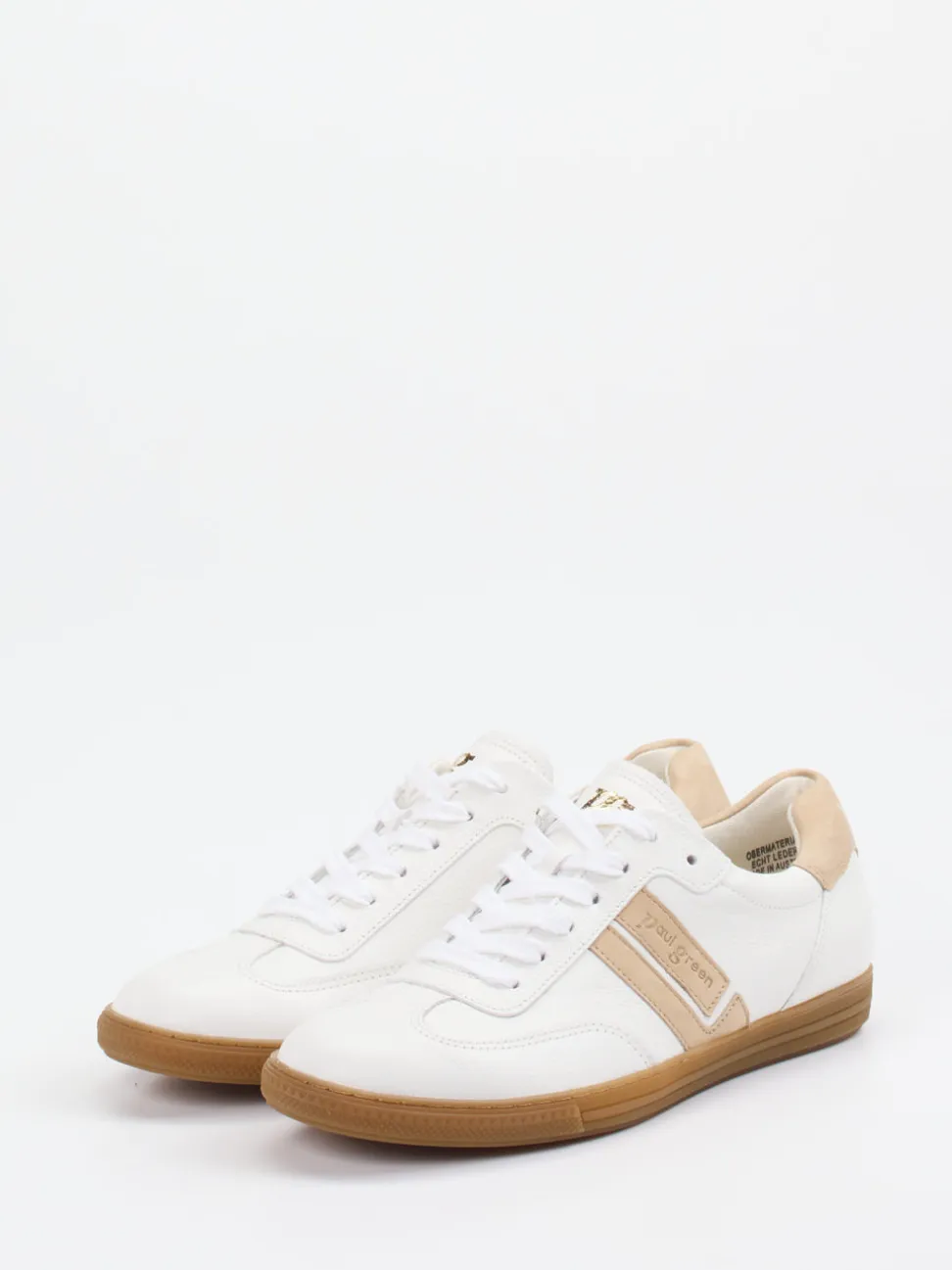Paul Green – Sneaker aus Kalbleder in Weiß-Beige