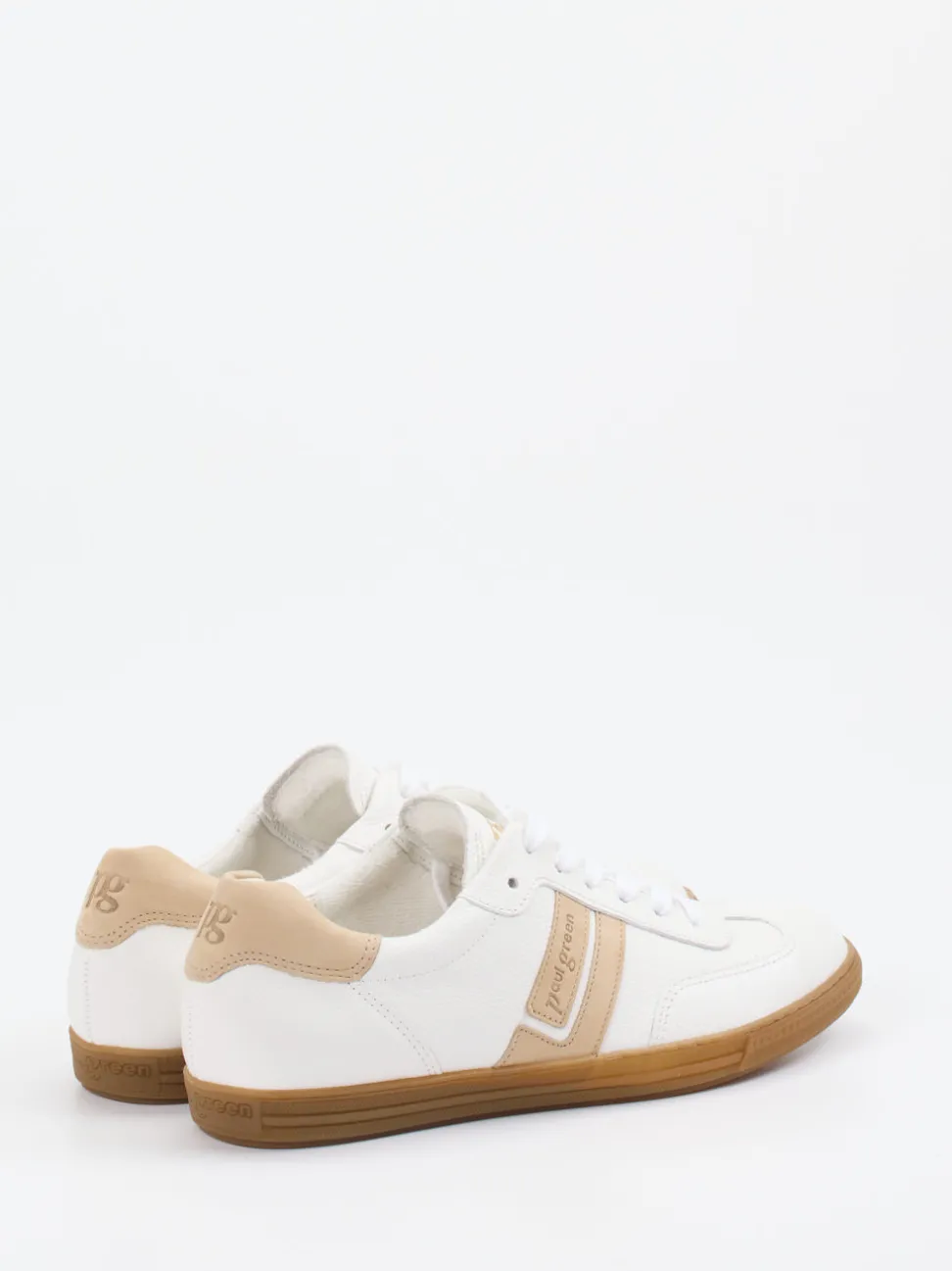 Paul Green – Sneaker aus Kalbleder in Weiß-Beige