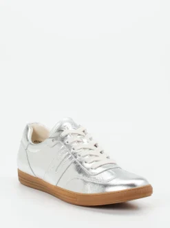 Paul Green – Sneaker aus Kalbleder silberfarben