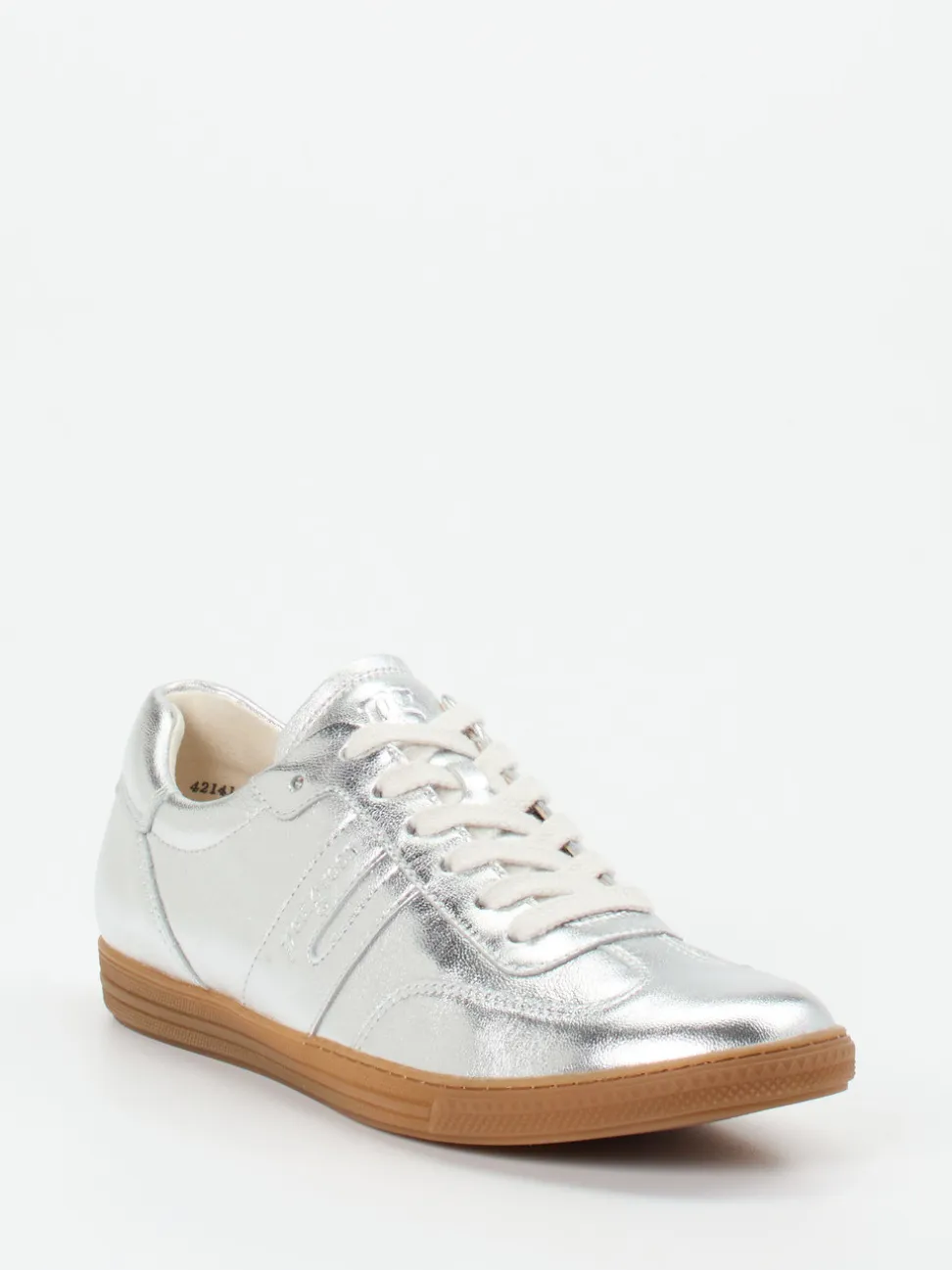 Paul Green – Sneaker aus Kalbleder silberfarben