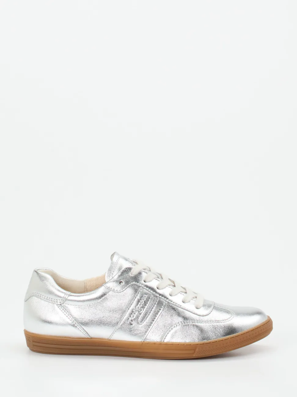 Paul Green – Sneaker aus Kalbleder silberfarben