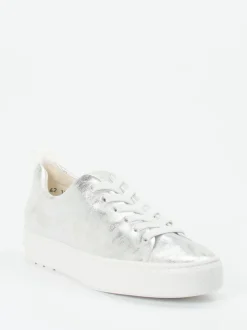 Paul Green – Sneaker aus Kalbleder silberfarben