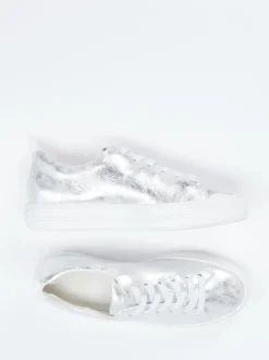 Paul Green – Sneaker aus Kalbleder silberfarben