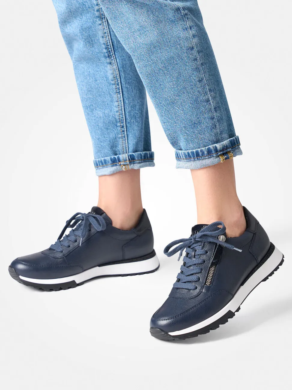 Paul Green – Sneaker aus Kalbleder Dunkelblau