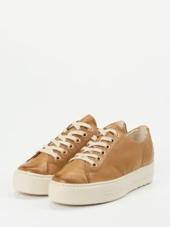 Paul Green – Sneaker aus Kalbleder Cognacbraun