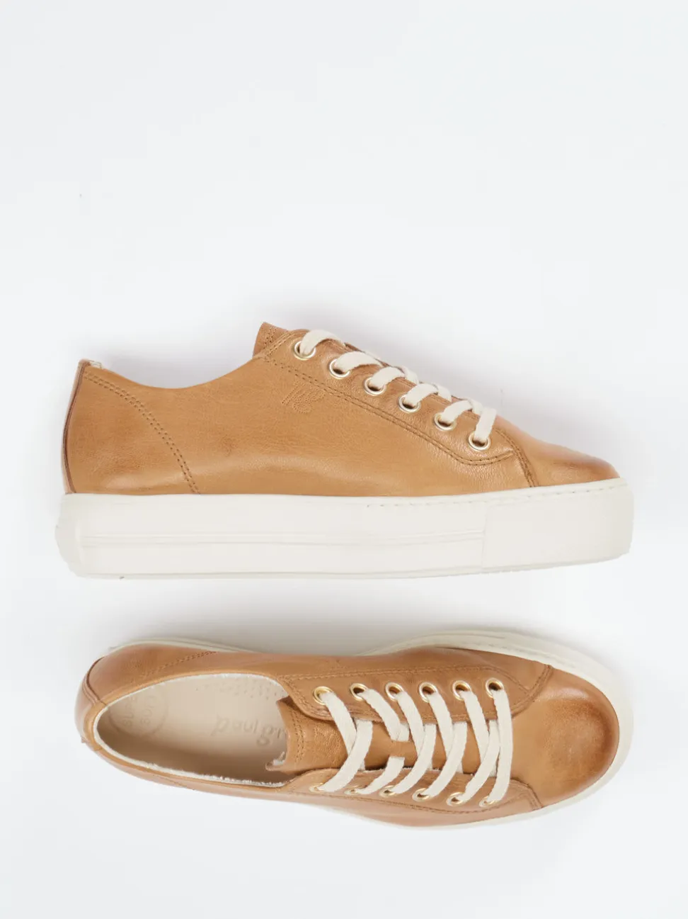 Paul Green – Sneaker aus Kalbleder Cognacbraun