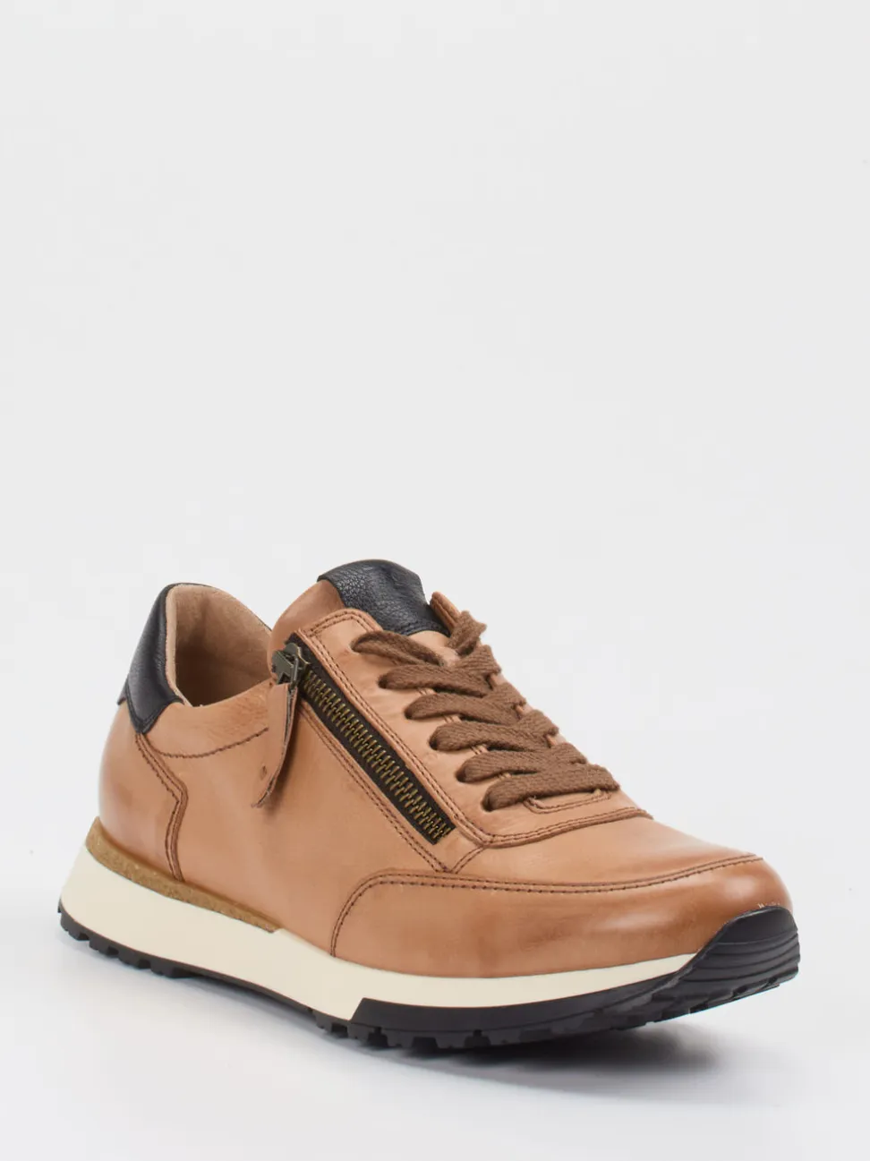 Paul Green – Sneaker aus Kalbleder cognacbraun