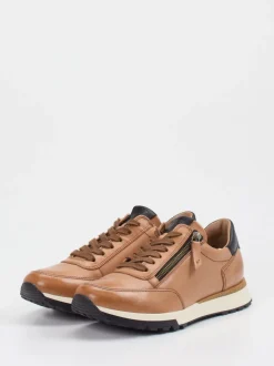 Paul Green – Sneaker aus Kalbleder cognacbraun