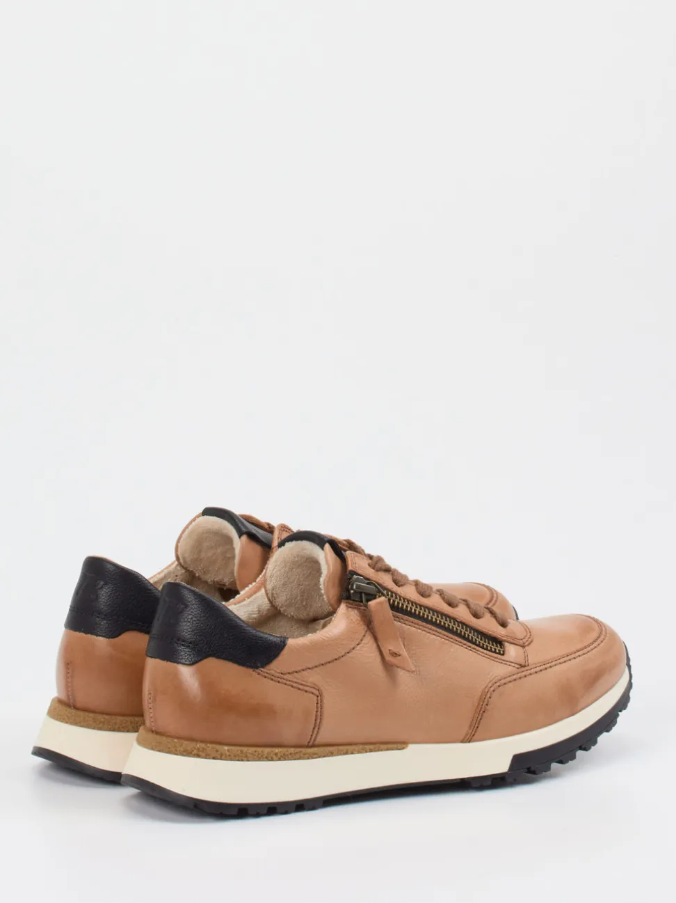 Paul Green – Sneaker aus Kalbleder cognacbraun