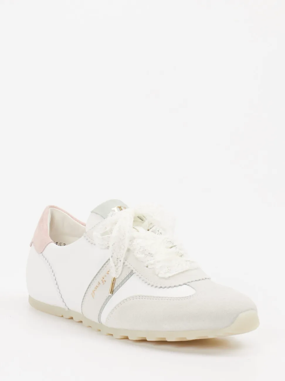 Paul Green – Sneaker aus Leder-Mix in Offwhite