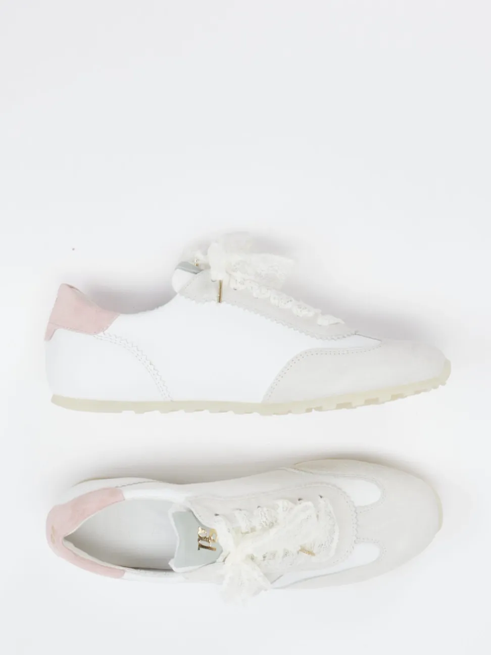 Paul Green – Sneaker aus Leder-Mix in Offwhite