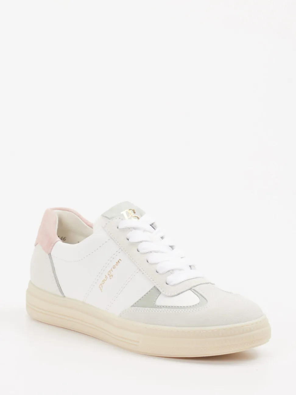Paul Green – Sneaker aus Leder und Veloursleder Weiß