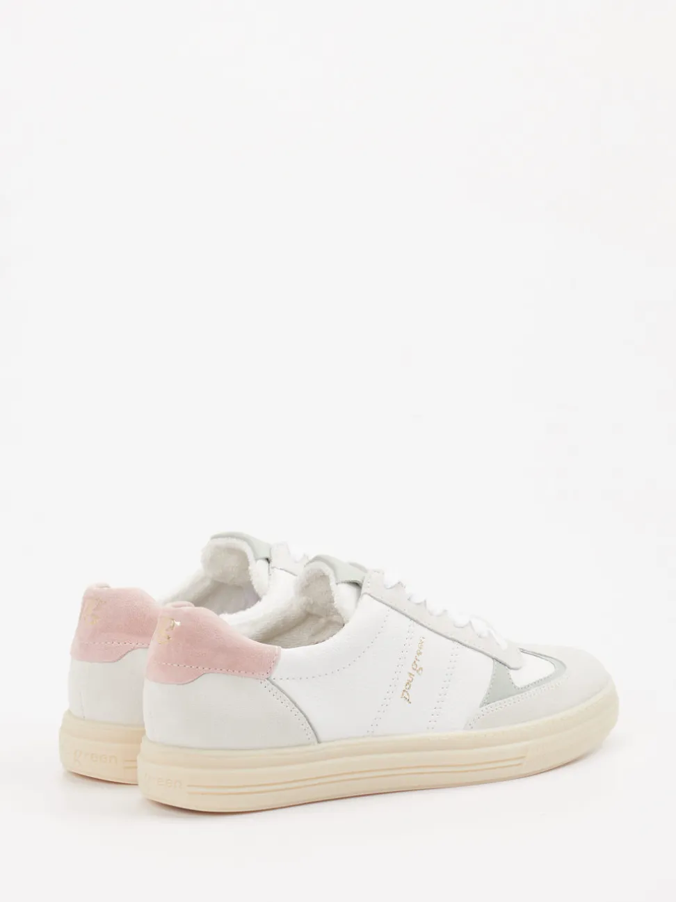 Paul Green – Sneaker aus Leder und Veloursleder Weiß