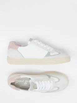 Paul Green – Sneaker aus Leder und Veloursleder Weiß
