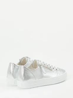 Paul Green – Sneaker aus Metallicleder silber