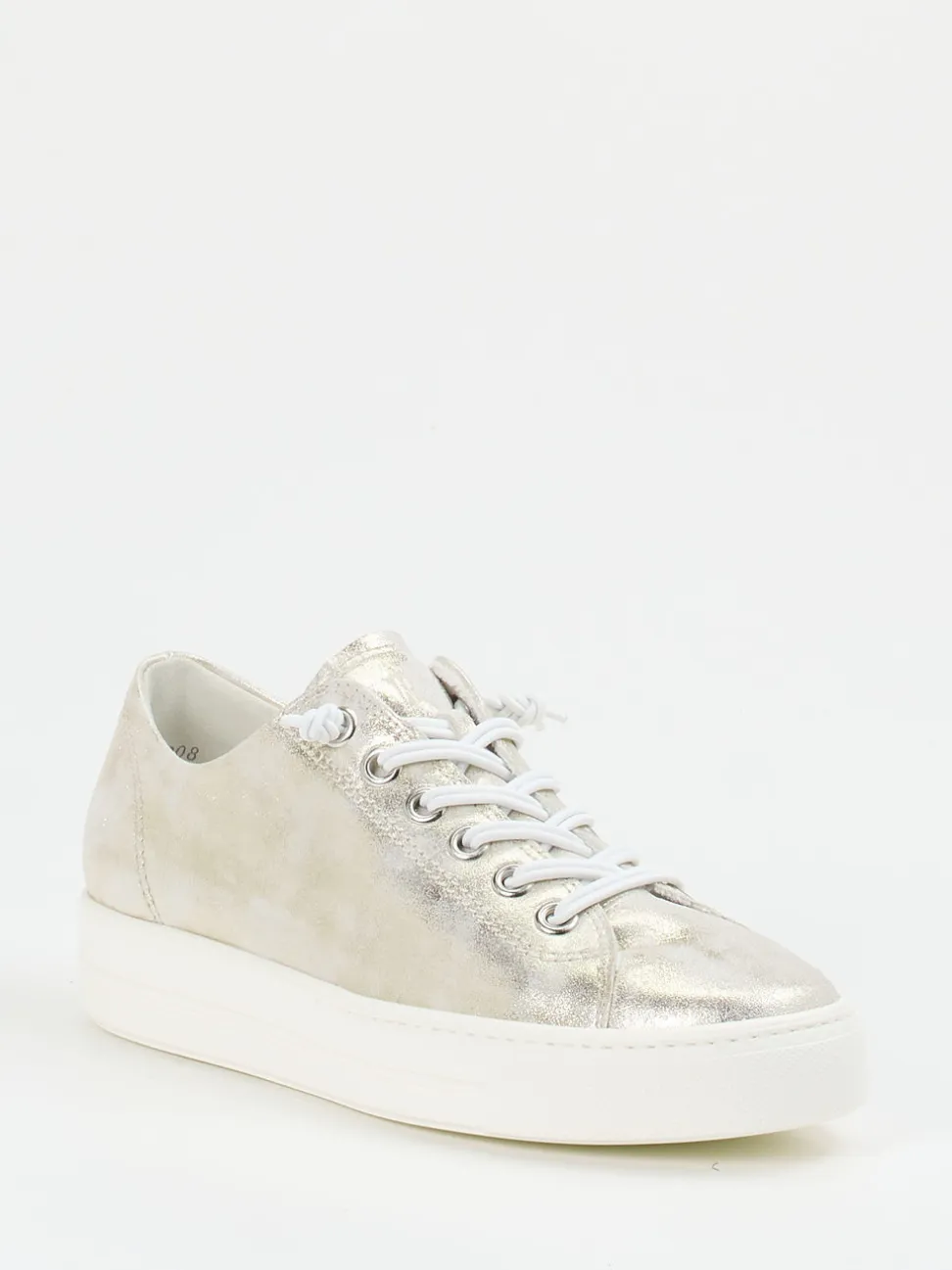 Paul Green – Sneaker aus Metallicleder silberfarben