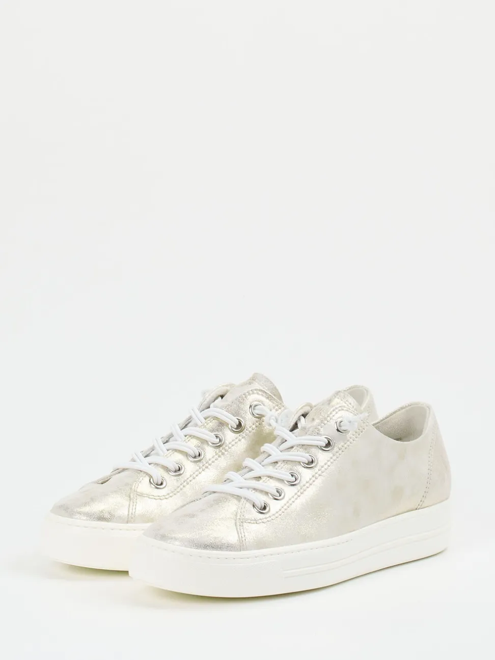 Paul Green – Sneaker aus Metallicleder silberfarben