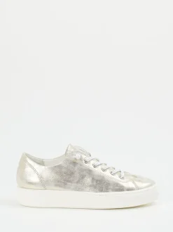 Paul Green – Sneaker aus Metallicleder silberfarben