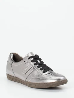 Paul Green – Sneaker aus Metallicleder silberfarben