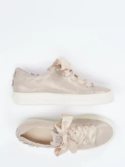 Paul Green – Sneaker aus Metallicleder Champagner