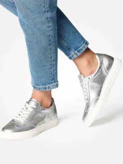 Paul Green – Sneaker aus Metallicleder silber