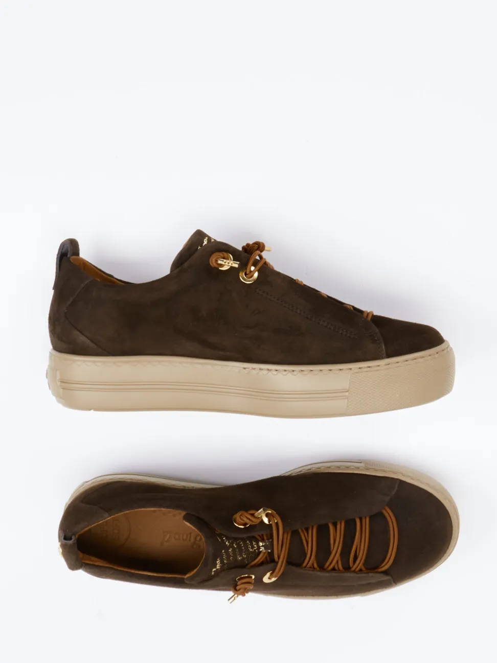 Paul Green – Sneaker aus Nubukleder Dunkelbraun