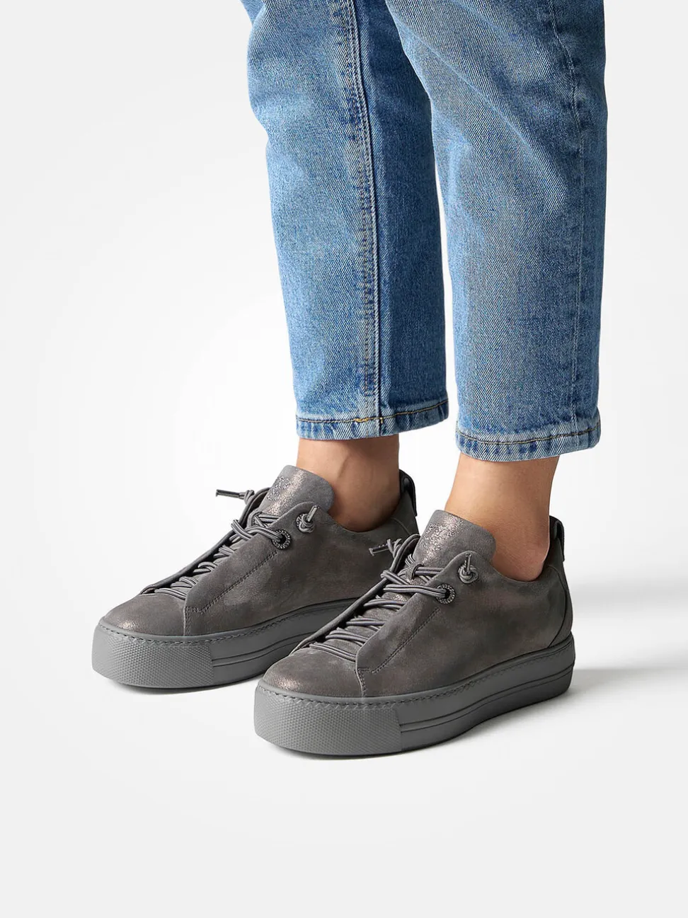 Paul Green – Sneaker aus Nubukleder in Grau