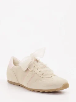 Paul Green – Sneaker aus Veloursleder cremebeige