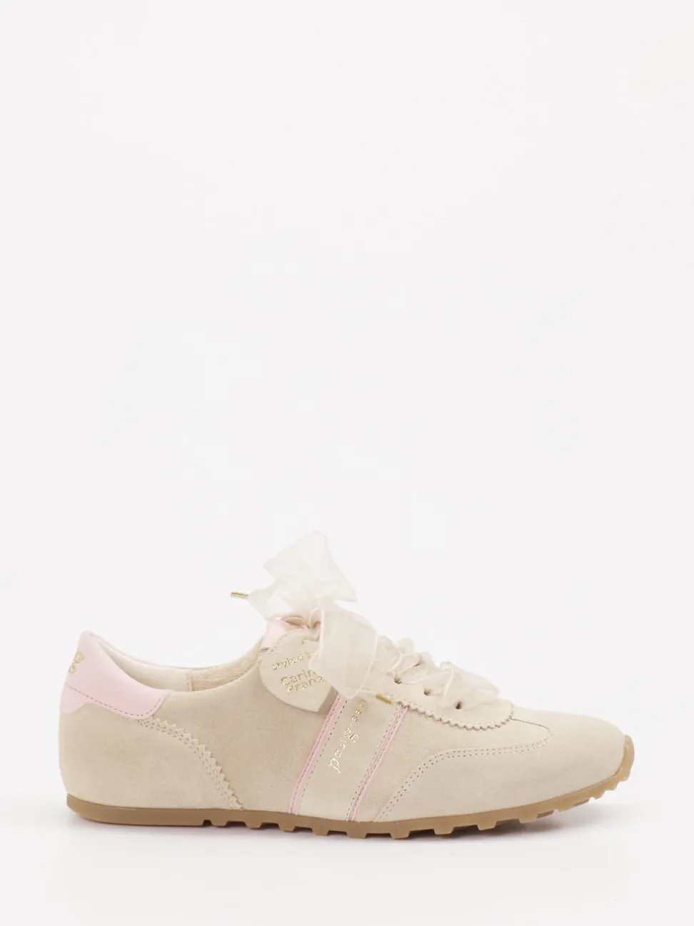 Paul Green – Sneaker aus Veloursleder cremebeige
