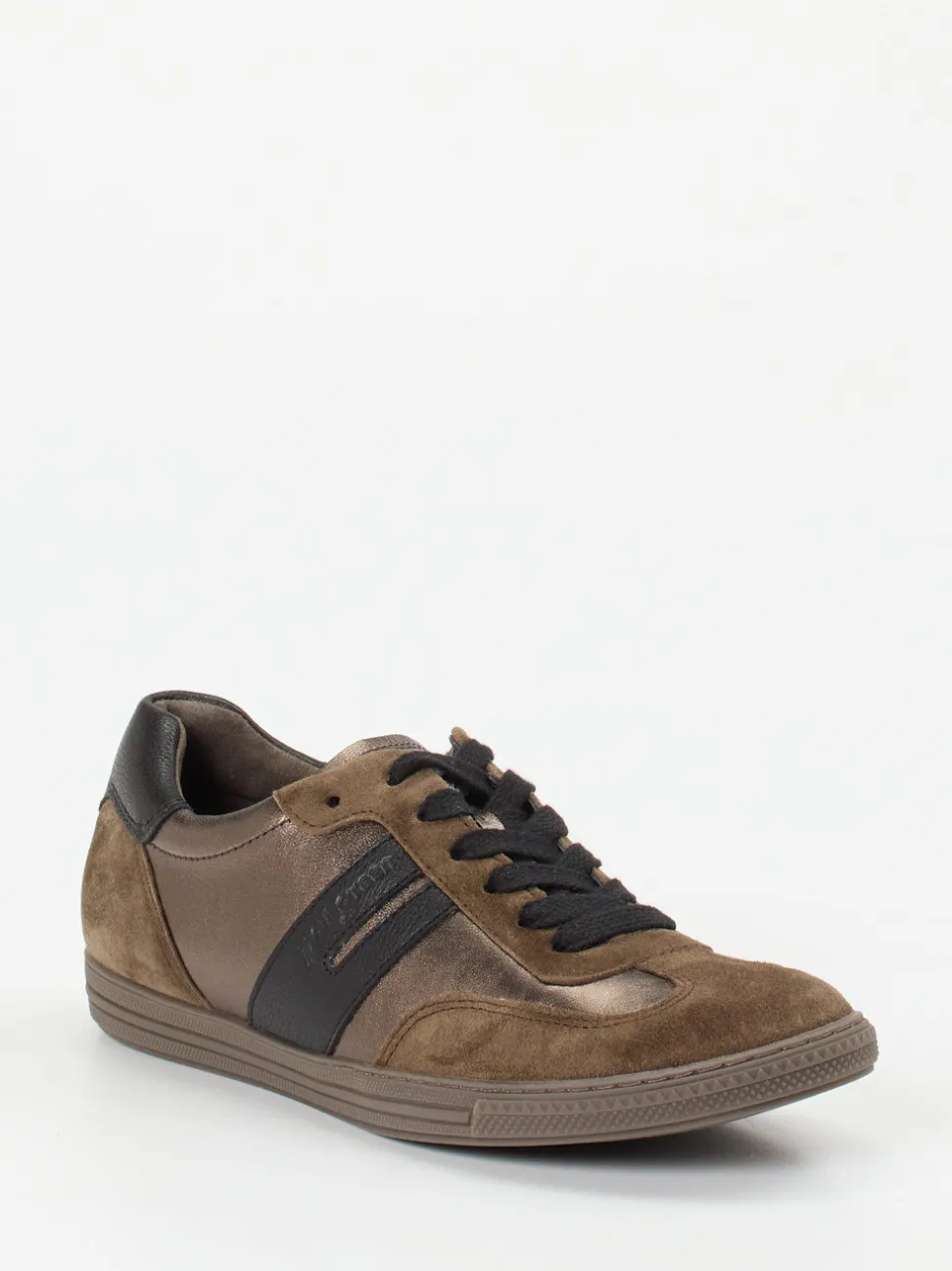 Paul Green – Sneaker aus Velours- und Metallicleder braun