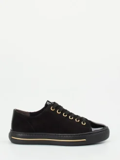 Paul Green – Sneaker aus Veloursleder in Schwarz-Gold