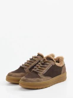 Paul Green – Sneaker aus Velourleder mittelbraun