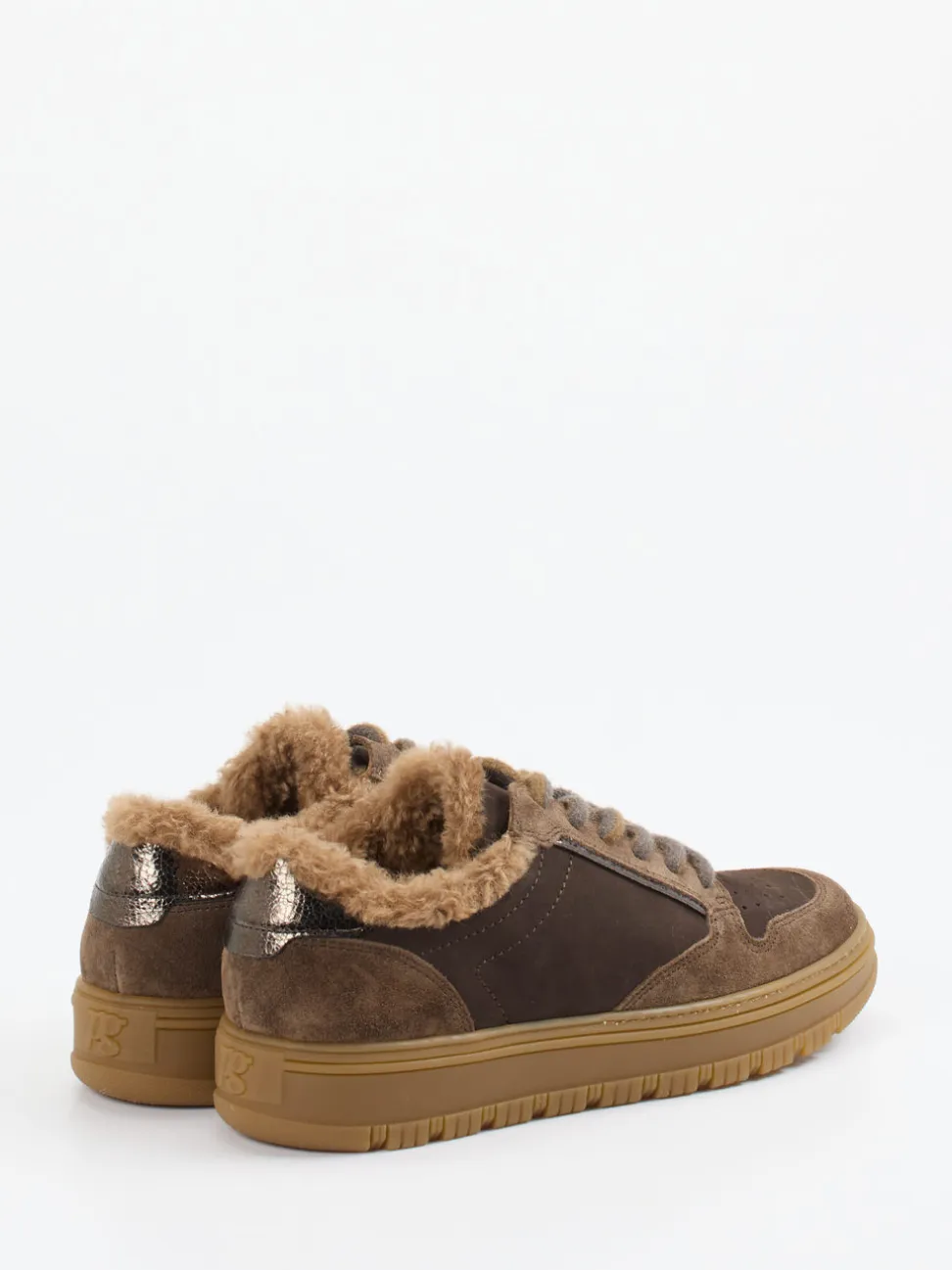 Paul Green – Sneaker aus Velourleder mittelbraun