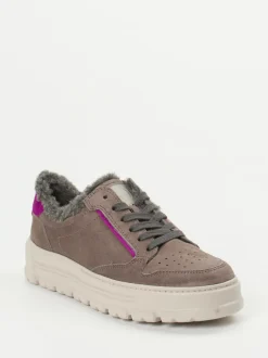 Paul Green – Sneaker aus Veloursleder in Taupe