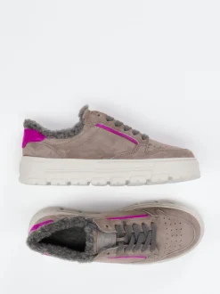 Paul Green – Sneaker aus Veloursleder in Taupe