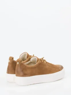 Paul Green – Sneaker aus Veloursleder cognacbraun