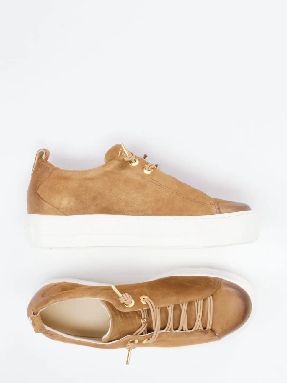 Paul Green – Sneaker aus Veloursleder cognacbraun
