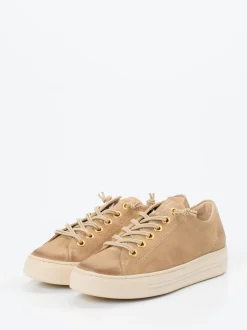 Paul Green – Sneaker aus Veloursleder Sandbeige