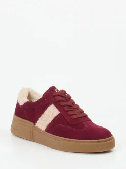 Paul Green – Sneaker aus Veloursleder in Bordeaux