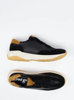 Paul Green – Sneaker aus Velour- und Glattleder schwarz