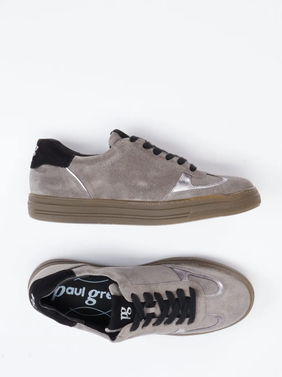 Paul Green – Sneaker aus Veloursleder in Taupe