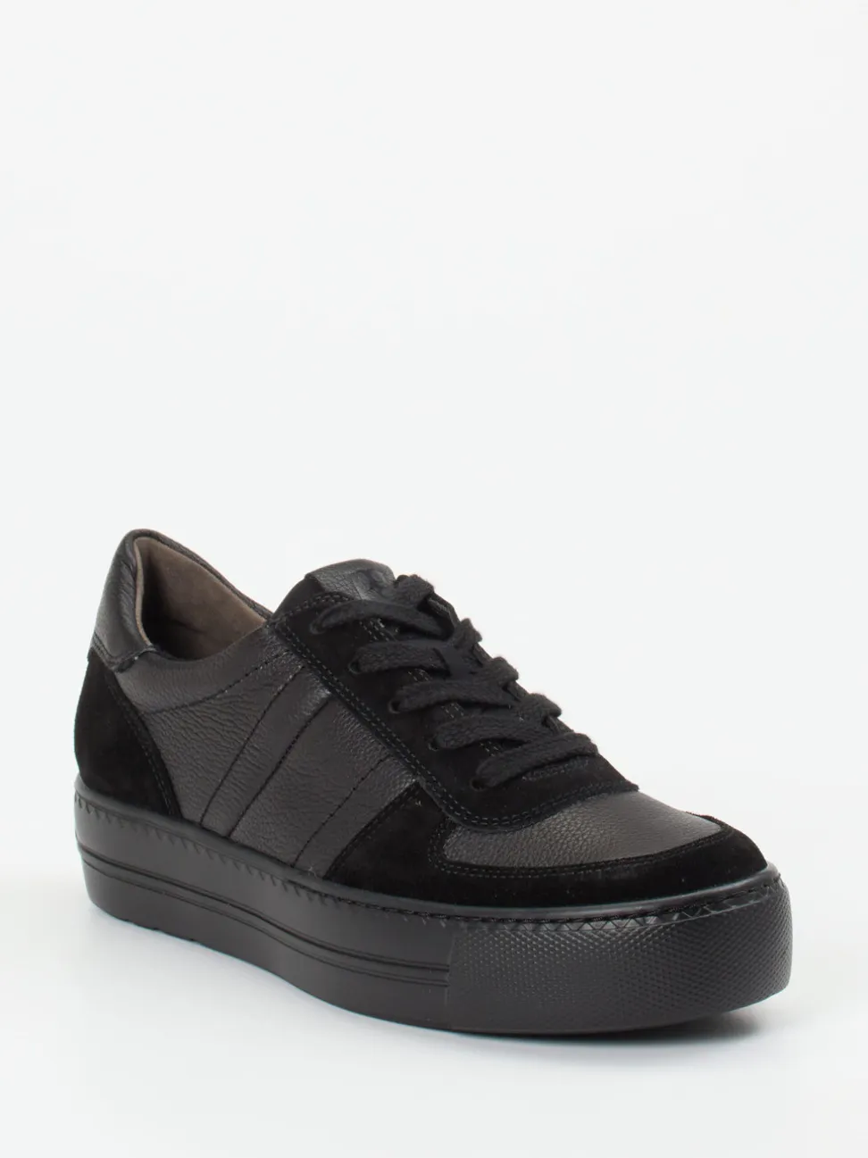 Paul Green – Sneaker aus Velour/Leder Schwarz