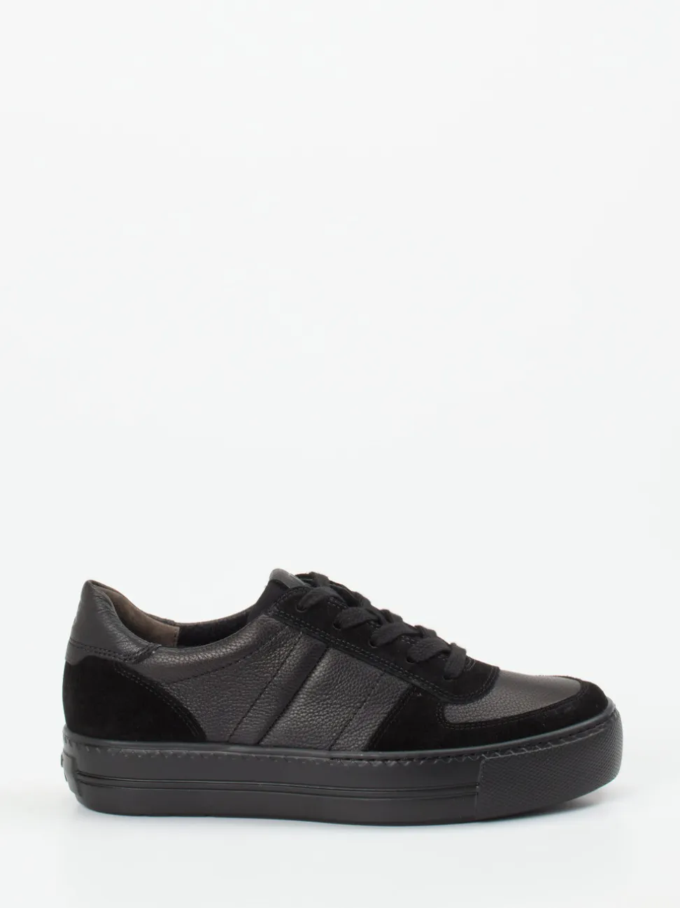 Paul Green – Sneaker aus Velour/Leder Schwarz