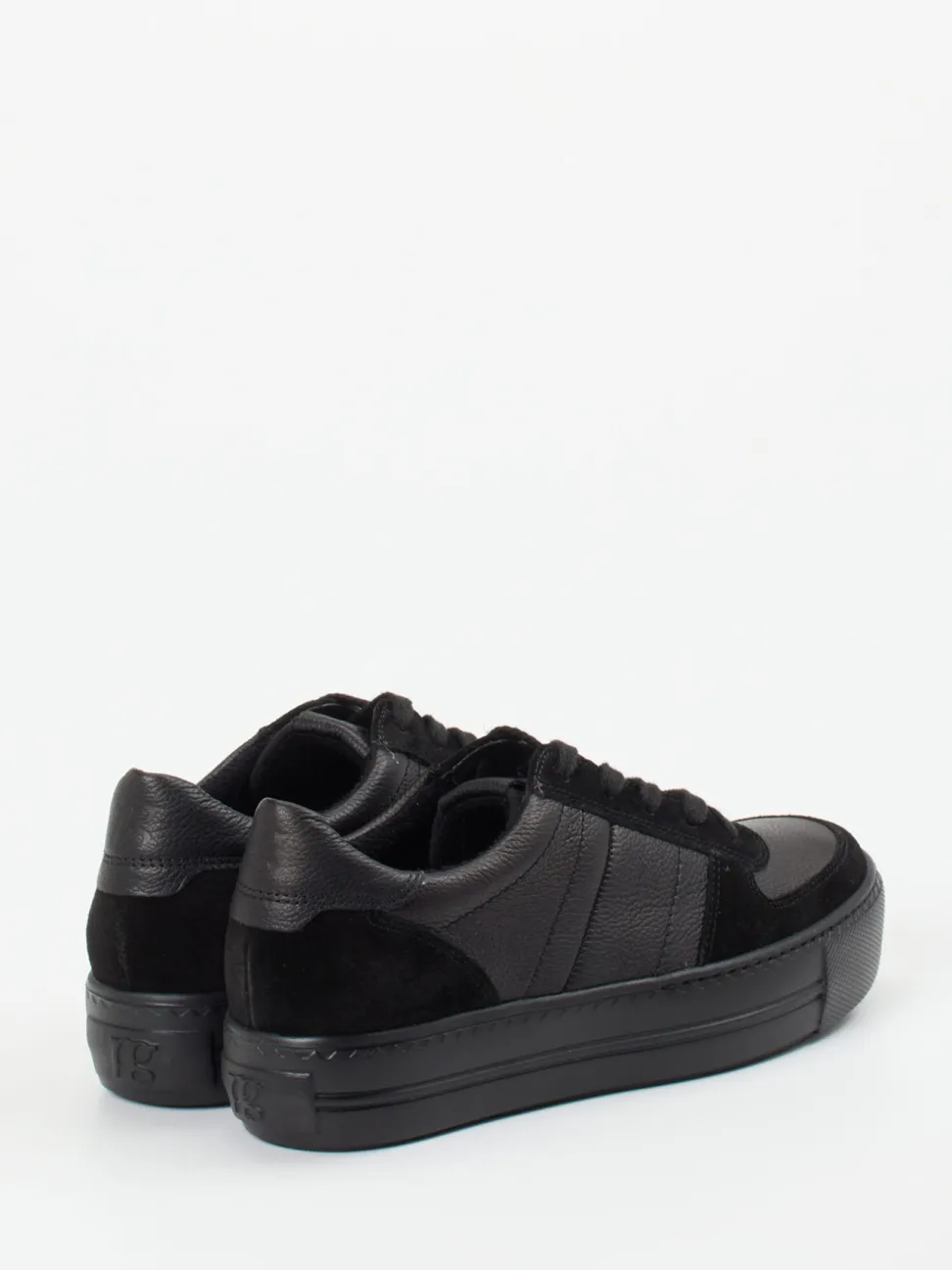 Paul Green – Sneaker aus Velour/Leder Schwarz