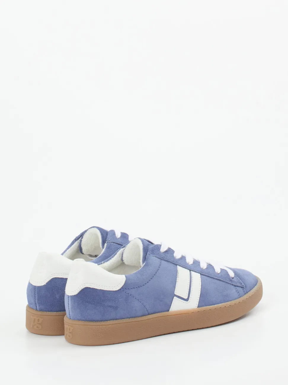 Paul Green – Sneaker aus Veloursleder in Jeansblau