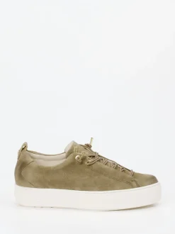 Paul Green – Sneaker aus Veloursleder olivbeige