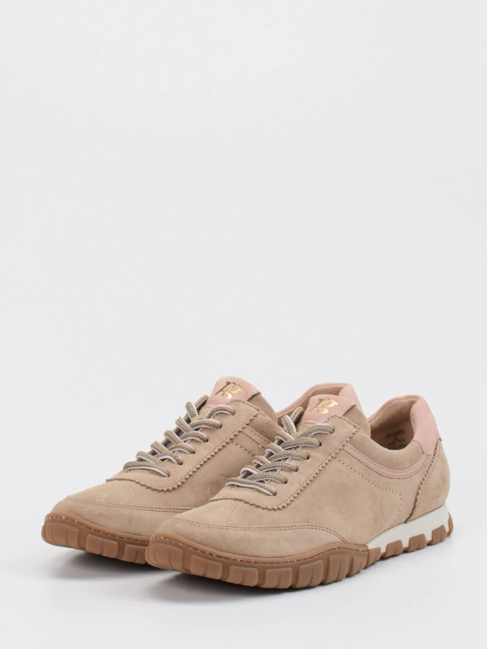Paul Green – Sneaker aus Veloursleder in Beigebraun
