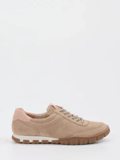 Paul Green – Sneaker aus Veloursleder in Beigebraun