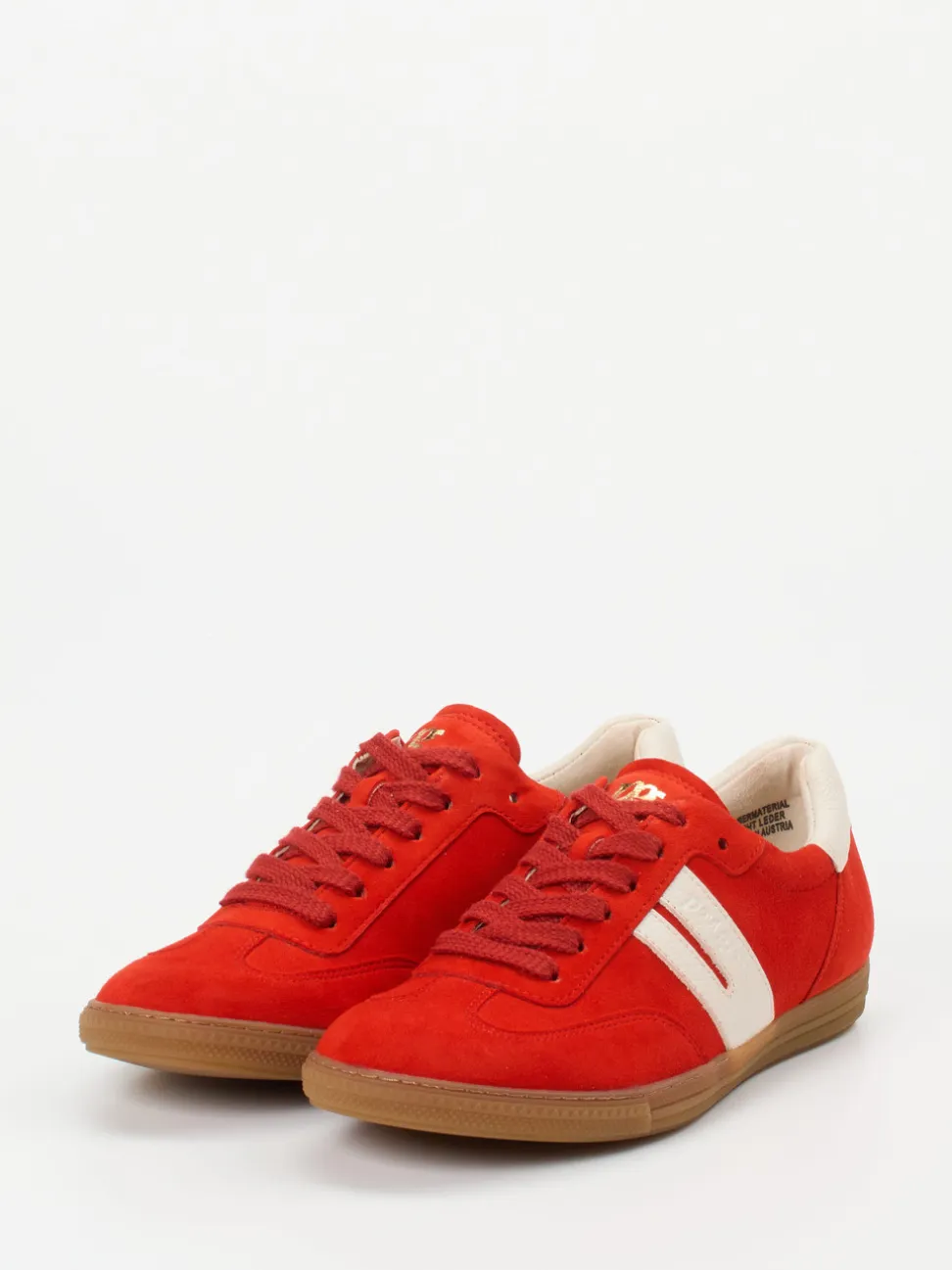 Paul Green – Sneaker aus Veloursleder Tomatenrot